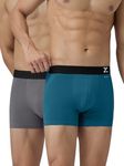 XYXX Men's Cotton Classic Regular Solid Trunks (Pack of 2) (XYTRNK_R36_2_Legion Blue + Frost Grey_M)