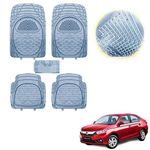 Cabix Transparent, Odourless PVC Car Mat for Honda Amaze New (Set of 5, Clear)