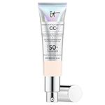 IT Cosmetics Your Skin But Better CC+ Cream, Fair Porcelain - Color Correcting Cream, Full-Coverage Foundation, Anti-Aging Serum & SPF 50+ Sunscreen - Natural Finish - 1.08 fl oz