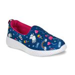 KazarMax Kids Girls Llama Pop-Art Printed Loafers | Casual | Slip On Shoes -10 Kids UK Blue/Red