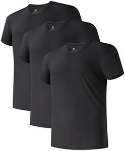 David Archy Men's 3 Pack Micro Modal & Bamboo Rayon & Supima Cotton Underwear Soft Comfy V-Neck And Deep V-Neck Undershirts (L, Black-Micro Modal)