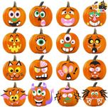 JOYIN 16 Packs Halloween Pumpkin Decorating Foam Stickers in 16 Designs Halloween Party Supplies Trick or Treat Party Favors for Kids Crafts Decor Class games School Activities Halloween Gifts