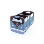 BRISA VW Collection - Volkswagen Foldable Storage Trunk Box Bag for Grocery Shopping in VW T1 Bus Campervan Shape (Classic Bus/Petrol & Brown)