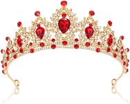 SuPoo Tiaras for Women Red Crown Qu