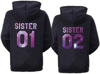 Colevkie Best Friend Hoodie Sweatshirt for Women BFF Hooded Pullover Long Sleeve 1 Piece(Purple-Black-02,S)