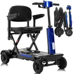 30-60 Miles Ecomobi MS02 Long Range 4 Wheels Electric Mobility Scooter for Adults/Seniors, 350W Powered Wheelchair Device w/25Ah Extended Battery, Dual Baskets/Rotating Seat, Compact Mobile for Travel