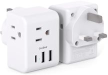 2 Pack US to UK Ireland Travel Plug