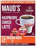 Maud's Decaf Raspberry Chocolate Coffee Pods, 24 ct | Decaffinated Raspberry Choco Latte | 100% Arabica Medium Roast Coffee | Solar Energy Produced Recyclable Pods Compatible with Keurig K Cups Maker