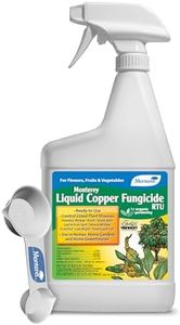 Monterey Liquid Copper Fungicide Spray Bundled with Measuring Spoon - Organic Gardening Fungicide for Flowers, Fruits, & Vegetables - 32 oz RTU