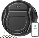 Lefant M210 Robotic Vacuums, 120 Mins Runtime, Powerful Suction, Small Body, Low Noise, Scheduled Cleaning, Automatic Self-Charging, Wi-Fi/App/Voice Control, Good for Pet Hair and Hard Floor, Black