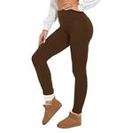 HLTPRO Fleece Lined Leggings Women - Winter Thermal Warm High Waisted Tummy Control Pants for Yoga Workout Gym Coffee
