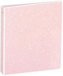 NatureTouch Glitter 1 Inch Binder Organizer (10.5'' x 11.5'') - Waterproof Durable View Binder, Holds 8.5'' x 11'' Letter Size 300 Pages, Pale Pink