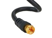 Cables Direct Online 10FT Black RG6 Dual Shield Coax Cable F Pin Male Coaxial Tip BNC Extension Wire for Indoor and Outdoor Satellite Dish Cable TV Antenna