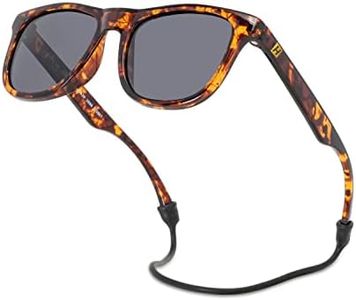 Hipsterkid Baby Sunglasses - Toddler Polarized Sunglasses with Shatter-Resistant Lenses and Stay-On Strap - 100% UV Protection - Perfect for Babies, Toddlers, Kids, Boys & Girls Ages 0-2 (Tortoise)