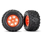 Traxxas Tire and Wheels X-Maxx Orange Sledgehammer 7774T