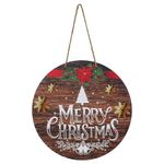 Webelkart Premium Merry Christmas Printed Wall Hanging/Door Hanging for Home and Office Decor Christmas Decorations Items (Wood Color_14.5 inches)