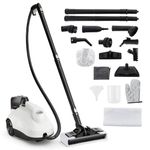 TANGZON 2000W Steam Cleaner, 5 Bar Handheld Steam Mop with 1.8L Tank & 15 Accessories, Multipurpose Household Steamer Cleaning Machine for Carpet Floor Window Sofa Upholstery Car (White)