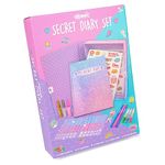 abeec Secret Diary Set - Secret Diary For Girls - Purple Diary With Lock For Girls - Girls Notebook And Stationery Set For Girls - Includes Stickers For Girls, Gel Pens And Felt Tip Pens