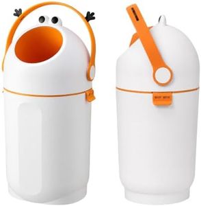 Odor-Locking Diaper Pail,Works with Regular Trash Bags. (Orange and White)