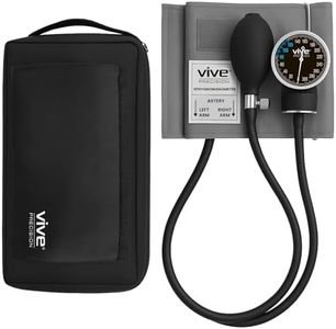 Vive Precision Aneroid Sphygmomanometer Manual Blood Pressure Cuff with Case - BP Kit Monitor for Adults, Nurses - One Hand, One Tube Upper Arm Cuff Machine - BPM Meter Device for Professionals