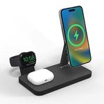 ZAGG mophie Snap+ 3-in-1 Wireless Charger with UK/Ireland Adapter, Qi-Enabled devices, Fast Charging, Up to 15W, Black