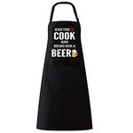 LAMIVEENLA Funny Apron for Men Adjustable - Christmas Gifts Chef Apron Black Kitchen Apron Birthday Gifts for Men Gifts for Him Boyfriend Husband Birthday Gift bbq Mens Apron