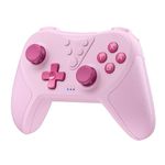 EasySMX Controller for Switch, Game Switch Controller, Controller Switch with 6-Axis Motion, Wake Up, Adjustable Turbo & Dual Vibration Function Pink