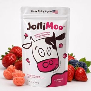 JolliMoo Lactase Enzyme Gummies for Lactose Intolerance, Kids & Adults