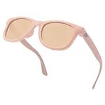 BABY SUNNIES Flexible Polarized Kids Sunglasses for Boys Girls 3-8 Years 100% UV Protection, Pink, 3-8 years old