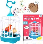 Vinzbel Talking Bird Toy for Kids | Interactive Toy & Repeat What You Said | Singing & Chirping in The Birdcage | Gifts for Babies, Kids & Children (Blue)