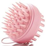 Fancii Scalp Massager for Hair Growth, Shampoo Brush for Wet & Dry Hair, Head Scalp Scrubber Exfoliator for Dandruff Removal, Silicone Shower Brush for All Hair Types (Pink)