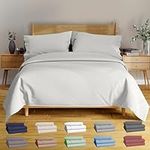 BAMPURE 100% Organic Certified Bamboo Sheets King - 4 Piece Set - Superior Soft & Cooling Sheets - Up to 16 Deep Pocket - Luxury Series - 1 Flat Sheet, 1 Fitted Sheet, 2 Pillowcases (King White)