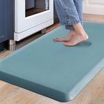 Carvapet Non Slip Kitchen Mat Anti Fatigue Standing Mats 12MM Cushioned Comfort Kitchen Floor Mats PVC Waterproof Runner Rug for Standing Desk, Kitchen, Office(Teal,17"x39")