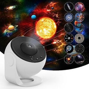 Galaxy Projector,Flevo Planetarium Projector,with LED Star Projector Night Light,4K Replaceable 12 HD Galaxy Discs,360 °Rotation,Timing,Mute Design for Kids Bedroom,Party,Birthday,Valentines Gift