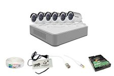 Sia Technology Hk vision 2MP 8 Ch HD DVR & 2MP 6 Bullet Camera HD Combo kit, Include All Require Accessories for 6 Camera Installation