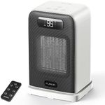 FLANUR Space Heaters for Indoor Use, 1500W Room Heater Fan 2 in 1 with Remote, Thermostat, LED Display, Overheat & Tip Over Protection, 12H Timer, 70° Oscillating Heater for Bedroom, White