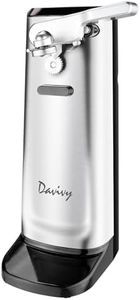 Davivy Electric Can Opener for One Touch Lid Opening,Removable Stainless Steel Cutter and 3-in-1 Design with Knife Sharpener and Bottle Opener (Stainless Steel-Black)