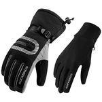 ROCKBROS Snow Gloves Men's Winter Ski Snowmobile Snowboard Gloves Thermal Fleece Cold Weather Warm Gloves Black X-Large