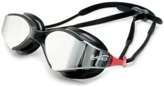 Saeko Fitness Blade Mirror Professional Swimming Goggle With Ultra Anti Fog Leakproof Swim Goggles, UV Protection, 100% Phthalates free For Adult's (Black)