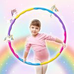 RATNA'S Hula Hoop Unicorn Colours Ring - 30 inch Diameter - 8 Inter-Lockable Pieces - Exercise Ring for Fitness - Kids and Adults - Multicolor