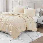 Casa Platino Comforter Twin Size Set- Includes a Twin Comforter and 1 Pillow Sham - Duvet Insert - Pre-Washed Ultra Soft & Cozy Comforter Set Twin - Super Soft & Comfy Twin Size Comforter Set- Ivory