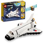 LEGO Creator 3 in 1 Space Shuttle Stocking Stuffer for Kids, Creative Gift Idea for Boys and Girls Ages 6+, Build and Rebuild This Space Shuttle Toy into an Astronaut Figure or a Spaceship, 31134