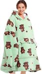 Narecte Oversized Blanket Hoodie Blanket for Women,Wearable Blanket Adult Giant Hoodie Cozy Sweatshirt Kawaii Stuff,Birthday Gifts for Women, for Sister,Teen Girl Gifts Bear