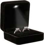 Omeet Big Size Velvet Metal Glossy with LED Jewelry Gift Box for Proposal, Engagement, Wedding - Suitable for a pair of rings