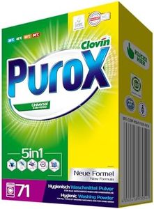 PUROX UNIVERSAL Detergente en Polvo (71 Lavados) para ropa de color y blanca, caja de 5 kg