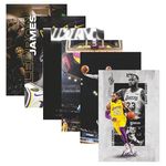 POSTER WALLAH Lebron James Poster for Home Office and Student Room Wall | Aesthetic Poster | Wall Decor (12x8 Inch) Set of 6 Pieces