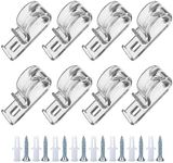 BOLWHAO Roller Shade Clear Saftey Chain and Cord Guide P Clip Fixation Hook for Bead Chain for Roller Blinds,Set of 8 (Screws Included)