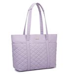 Kinmac Women's Laptop Tote Bag Top Handle Handbag Work Bag for Laptop Computer Up to 15.6 inch, Purple Embroidery