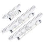 FREEBLOSS 3Pcs Plastic Measuring Rolling Ruler Drawing Roller Ruler Parallel Ruler Multifunctional Drawing Ruler for Measuring Drafting Student School and Office, 6inches&12inches