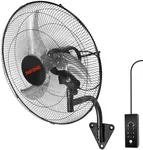 ZMRTDWO 20 Inch Outdoor Wall Mount Fan, Oscillating Wall Mounted Fan 3 Speed Industrial Metal with Powerful Cooling, IP44 Waterproof 90° Oscillation & 30° Tilt (ETL-Certified)